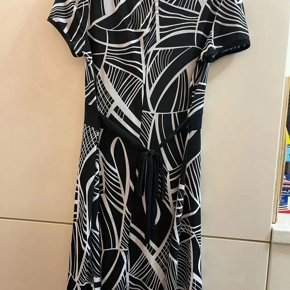 Vintage Majora Blouse Top/ Mini Dress Size XL ( Fits For M/ L) Black&white Belt - Picture 2 of 5